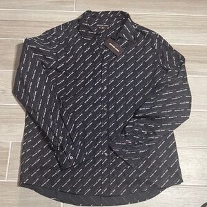 Michael Kors Black Logo Print Men's Shirt